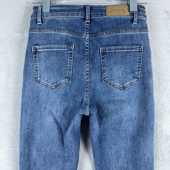 Denim By Jihoo Flare Jeans Simple Classic Medium Wash Womens Blue Size 27 - Picture 3 of 10